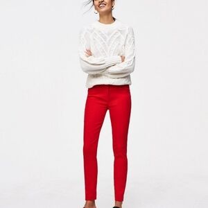 LOFT Marisa Red Skinny Cuffed Pants with Vibrant Stretch Fit- Size 4